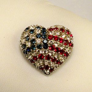 New Victoria Weick Heart of American Cubic Zirconias Brooch
